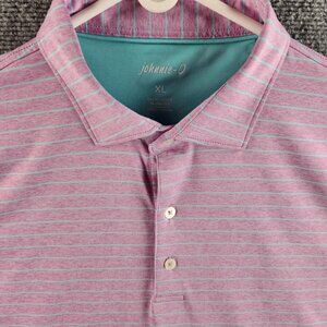 JOHNNIE-O Polo Shirt Men XL Stretch Striped Purple Golf Performance Preppy
